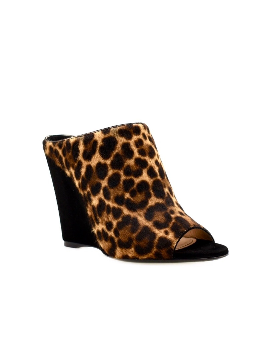 Prada Wedge Sandals Animal Print Fur Leather Size 36.5 New